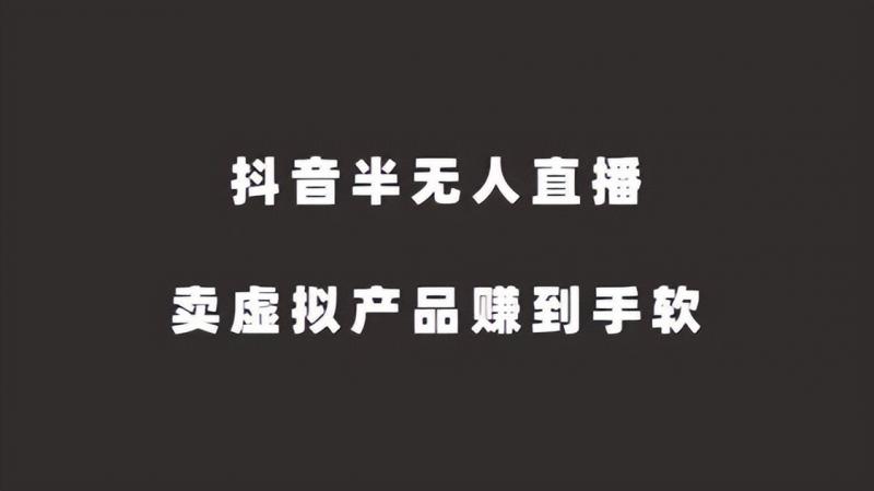 抖音半无人直播，卖虚拟产品赚到手软-甘南项目网