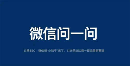 微信问一问是什么、怎么入驻、SEO引流怎么玩-甘南项目网