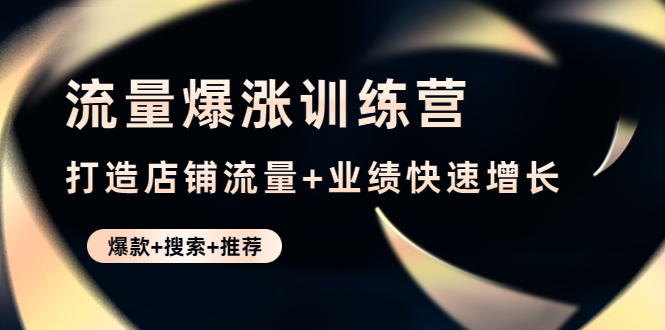 流量爆涨训练营：打造店铺流量+业绩快速增长 (爆款+搜索+推荐)【无水印】-甘南项目网