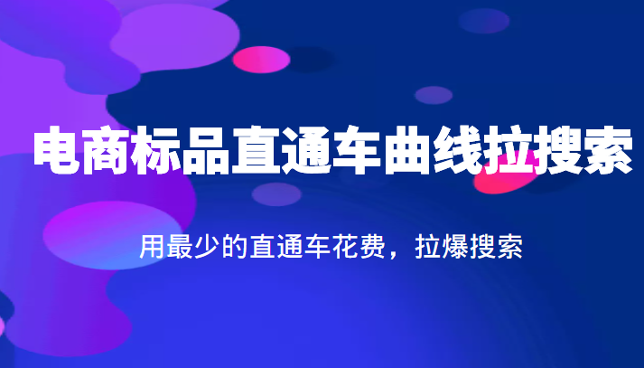 电商标品直通车曲线拉搜索，用最少的直通车花费，拉爆搜索-甘南项目网