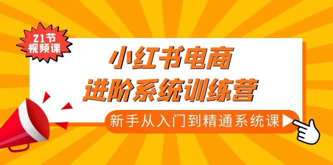 小红书电商进阶系统训练营：新手从入门到精通系统课（21节视频课）-甘南项目网