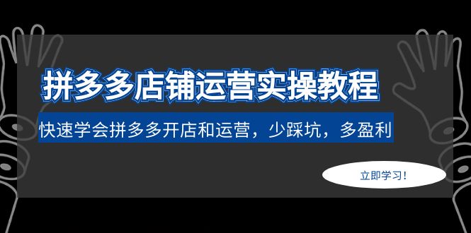 拼多多店铺运营实操教程：快速学会拼多多开店和运营，少踩坑，多盈利-甘南项目网