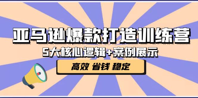 亚马逊爆款打造训练营：5大核心逻辑+案例展示 打造爆款链接 高效 省钱 稳定-甘南项目网