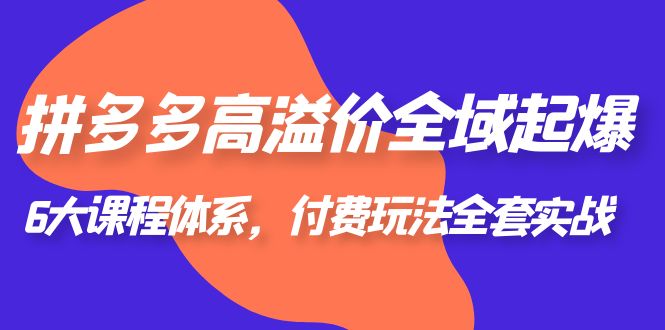 拼多多-高溢价 全域 起爆，6大课程体系，付费玩法全套实战！-甘南项目网