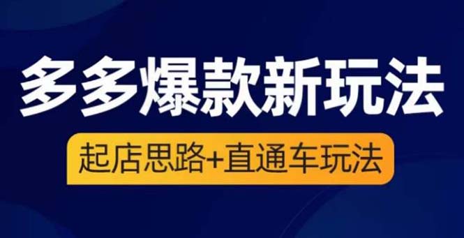 2023拼多多爆款·新玩法：起店思路+直通车玩法（3节精华课）-甘南项目网