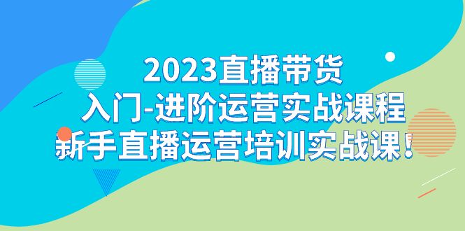 2023直播带货入门-进阶运营实战课程：新手直播运营培训实战课-甘南项目网