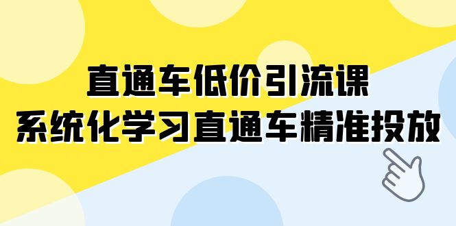 直通车-低价引流课，系统化学习直通车精准投放（14节课）-甘南项目网