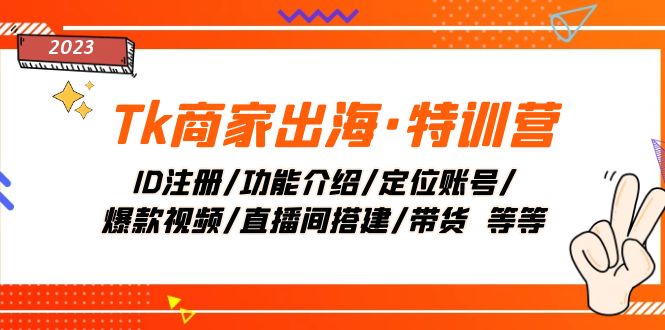 Tk商家出海·特训营：ID注册/功能介绍/定位账号/爆款视频/直播间搭建/带货-甘南项目网