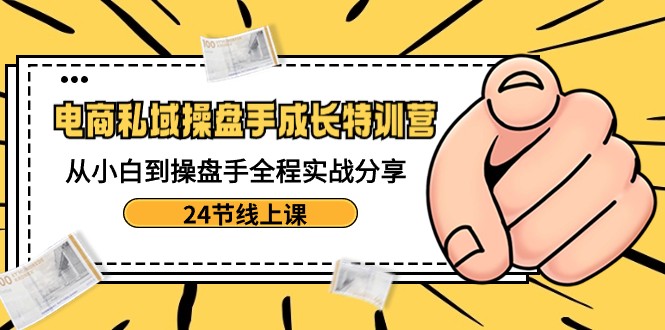 电商私域操盘手成长特训营：从小白到操盘手全程实战分享-24节线上课-甘南项目网