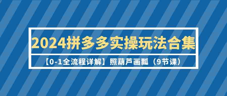 2024拼多多实操玩法合集【0-1全流程详解】照葫芦画瓢（9节课）-甘南项目网