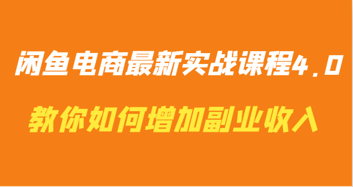 闲鱼电商最新实战课程4.0-教你如何快速增加副业收入-甘南项目网