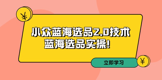 拼多多培训第33期：小众蓝海选品2.0技术-蓝海选品实操-甘南项目网