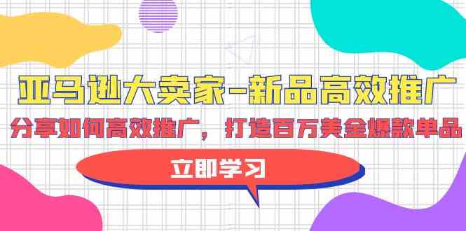 亚马逊大卖家新品高效推广，分享如何高效推广，打造百万美金爆款单品-甘南项目网