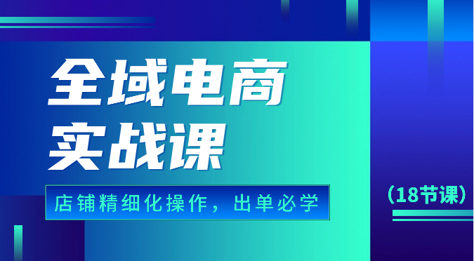 全域电商实战课，个人店铺精细化操作流程，出单必学内容（18节课）-甘南项目网