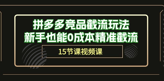 拼多多竞品截流玩法，新手也能0成本精准截流（15节课）-甘南项目网