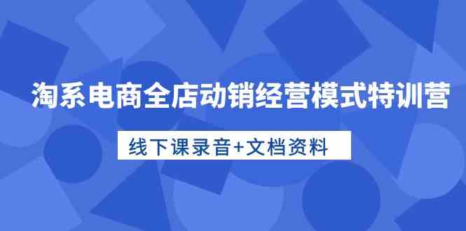 淘系电商全店动销经营模式特训营，线下课录音+文档资料-甘南项目网