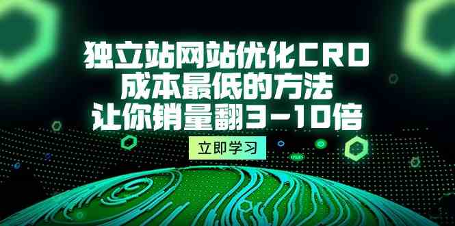 独立站网站优化CRO，成本最低的方法，让你销量翻3-10倍（5节课）-甘南项目网