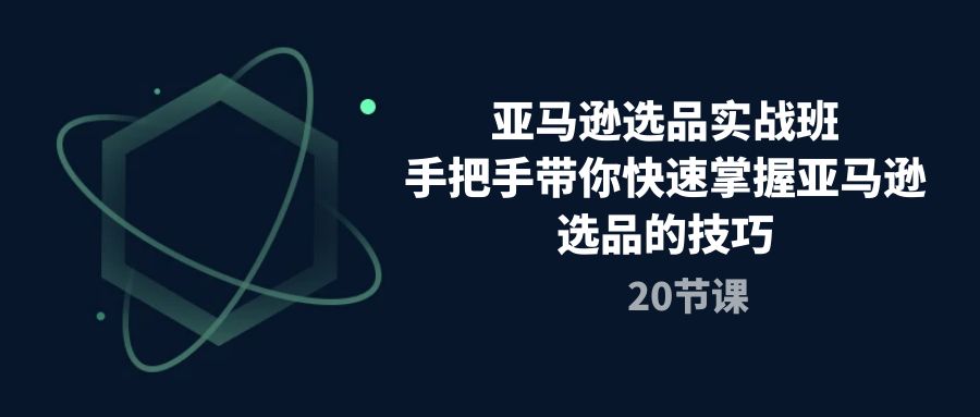 亚马逊选品实战班，手把手带你快速掌握亚马逊选品的技巧（20节课）-甘南项目网