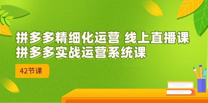 拼多多精细化运营 线上直播课：拼多多实战运营系统课（更新47节）-甘南项目网