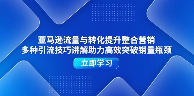 亚马逊流量与转化提升整合营销，多种引流技巧讲解助力高效突破销量瓶颈-甘南项目网