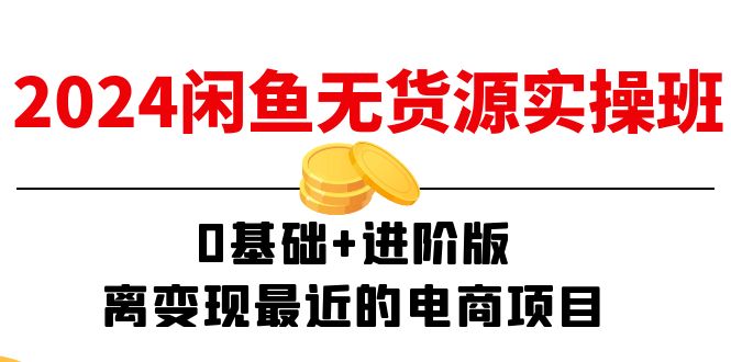 2024闲鱼无货源实操班：0基础+进阶版，离变现最近的电商项目（15节）-甘南项目网