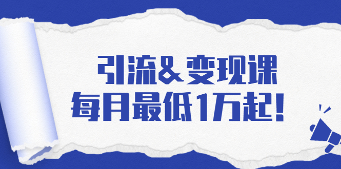 引流&变现课：分享一整套流量方法以及各个渠道收入，每月最低1万起！-甘南项目网