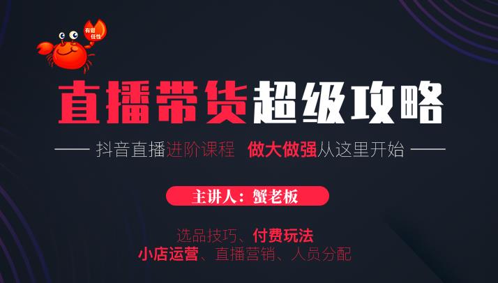 抖音直播带货超级攻略：抖音直播带货的详细玩法，小店运营、付费投放等-甘南项目网