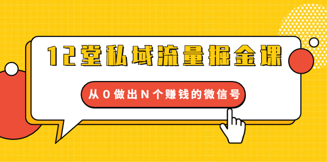 12堂私域流量掘金课：打通私域４大关卡，从０做出Ｎ个赚钱的微信号【完结】-甘南项目网