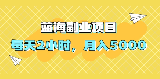 蓝海副业项目，每天2小时，月入5000，附详细操作流程-甘南项目网