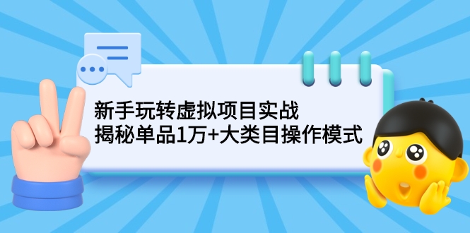 新手玩转虚拟项目实战，揭秘单品1万+大类目操作模式-甘南项目网