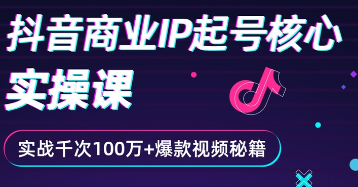 抖音商业IP起号核心实操课，带你玩转算法，流量，内容，架构，变现-甘南项目网