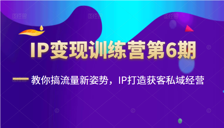 IP变现训练营第6期：教你搞流量新姿势，IP打造获客私域经营-甘南项目网