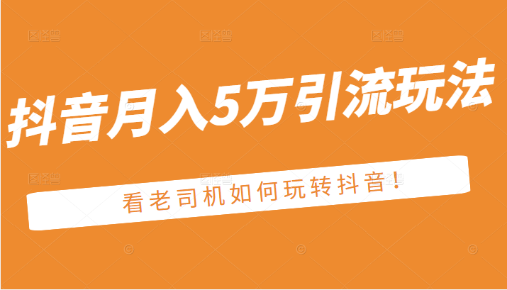 某公众号付费文章：抖音月入5万引流玩法，看看老司机如何玩转抖音！-甘南项目网