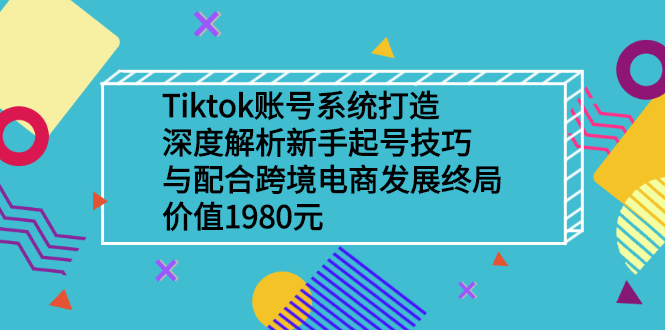 Tiktok账号系统打造，深度解析新手起号技巧与跨境电商发展终局价值1980元-甘南项目网