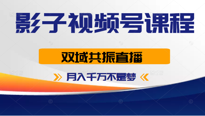 影子视频号课程，双域共振直播，月入千万不是梦-甘南项目网