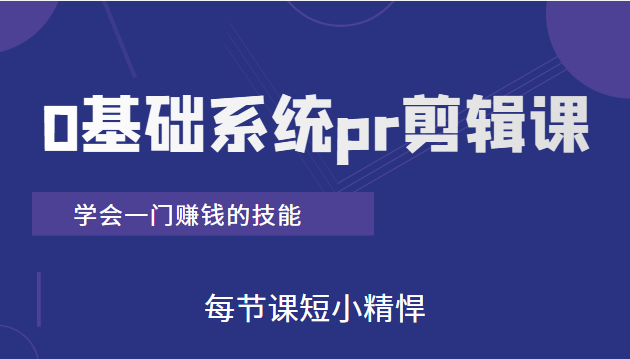 短视频0基础系统pr剪辑课：学会一门赚钱的技能，每节课短小精悍-甘南项目网