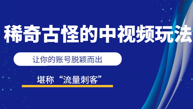 稀奇古怪的中视频玩法，让你的账号脱颖而出，堪称“流量刺客”（图文+视频)-甘南项目网