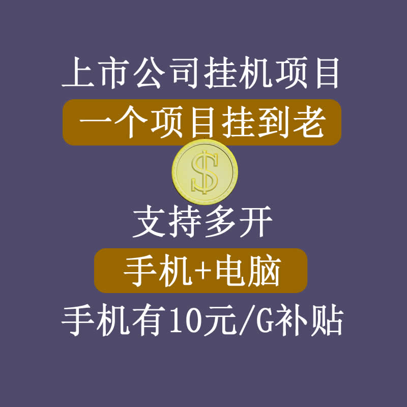 正规挂机项目，支持手机电脑一起挂，支持虚拟机多开，可以挂到老-甘南项目网