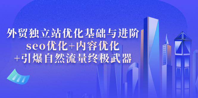 外贸独立站优化基础与进阶，seo优化+内容优化+引爆自然流量终极武器-甘南项目网