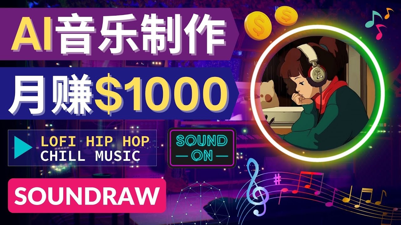 无需任何音乐基础： 使用AI软件制作Lofi Hip Hop Chill Music 月赚1000美元-甘南项目网