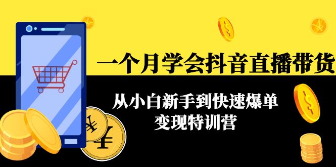 一个月学会抖音直播带货：从小白新手到快速爆单变现特训营(63节课)-甘南项目网