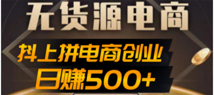 抖上拼无货源电商创业项目、外面收费12800，日赚500+的案例解析参考-甘南项目网