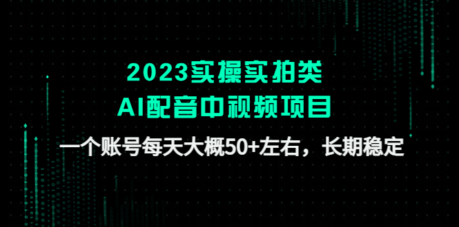 2023实操实拍类AI配音中视频项目，一个账号每天大概50+左右，长期稳定-甘南项目网