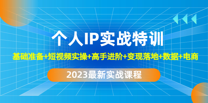 2023个人IP实战特训：基础准备+短视频实操+高手进阶+变现落地+数据+电商-甘南项目网