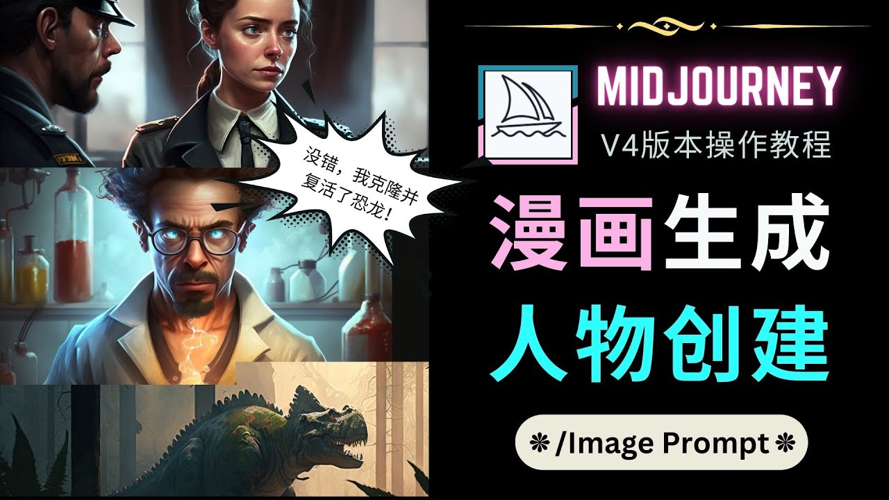 Midjourney V4版本操作教程：2个简单参数，完成漫画生成，人物创建-甘南项目网