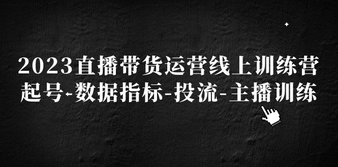 2023直播带货运营线上训练营，起号-数据指标-投流-主播训练-甘南项目网