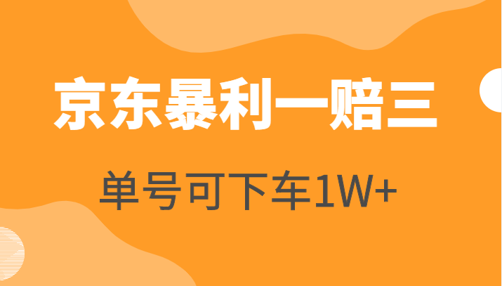 京东暴利一赔三，单号可下车1W+，新号基本稳下（仅供揭秘）-甘南项目网