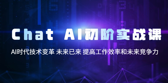 Chat AI初阶实战课，AI时代技术变革 未来已来 提高工作效率和未来竞争力-甘南项目网