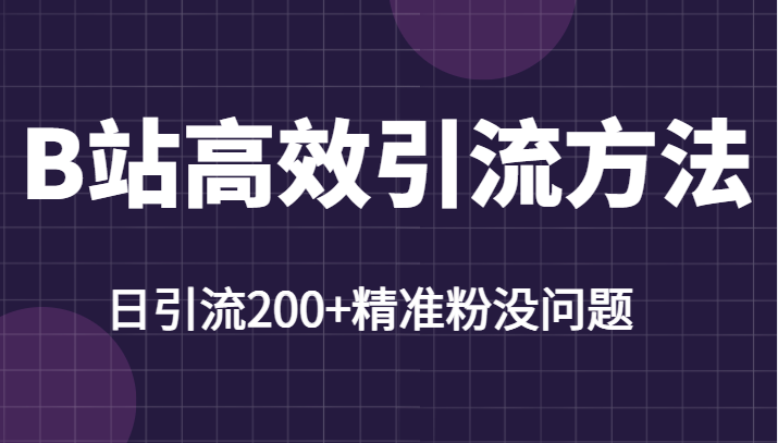 B站高效引流方法，学会这一招，日引流200+精准粉没任何问题-甘南项目网