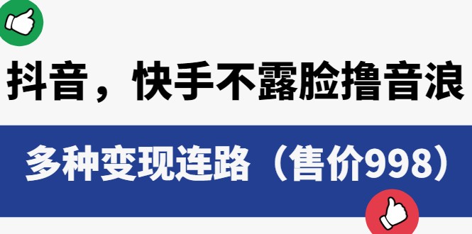 抖音，快手不露脸撸音浪项目，多种变现连路（售价998）-甘南项目网